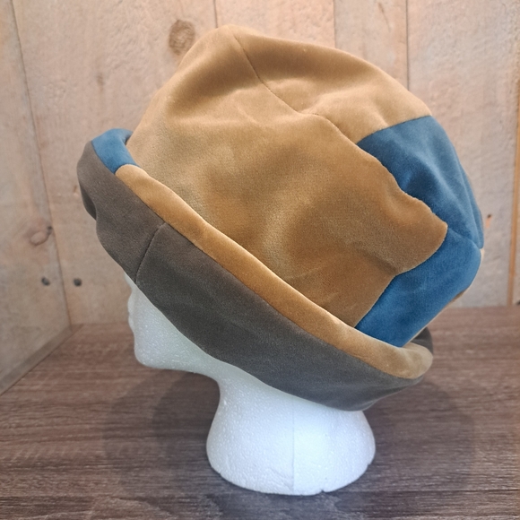 Laurie Ramona Vintage Bucket Hat Velvet Patchwork Multicolored Unisex Y2K Hat - Picture 7 of 14